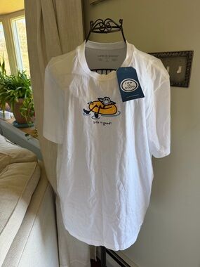 Life Is Good White Tank with Black Trim